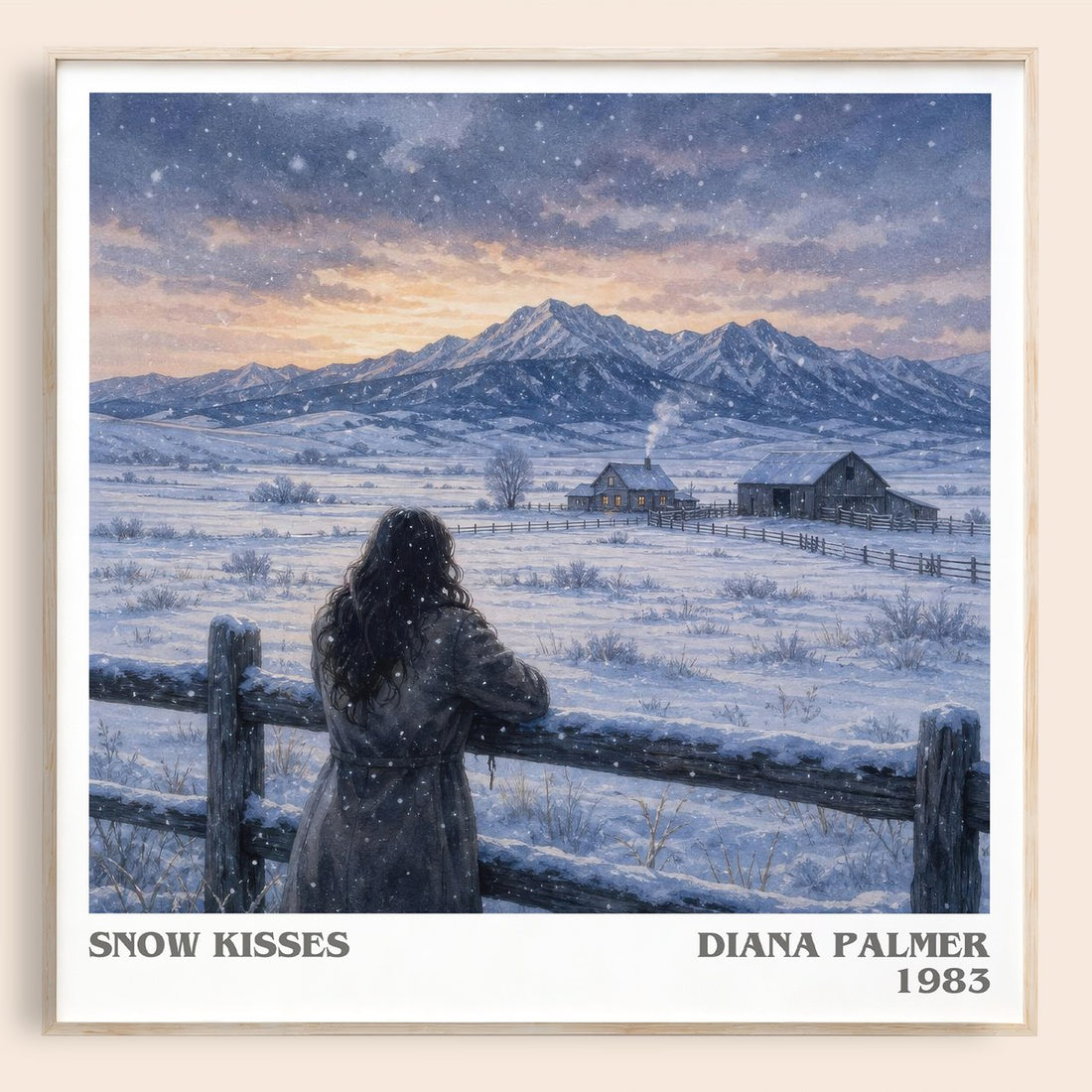 Snow Kisses literary book poster by Diana Palmer – framed literary art print