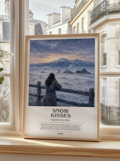 Snow Kisses bookish poster colour and style options – Diana Palmer book art