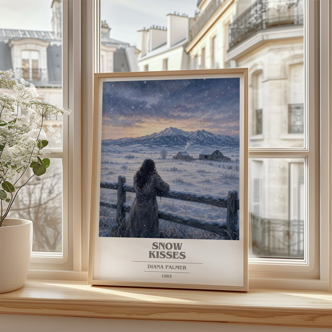 Snow Kisses book cover poster colour and style options – Diana Palmer book art
