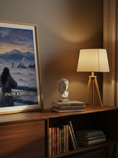 Snow Kisses watercolour print on bookshelf – Diana Palmer fan gift