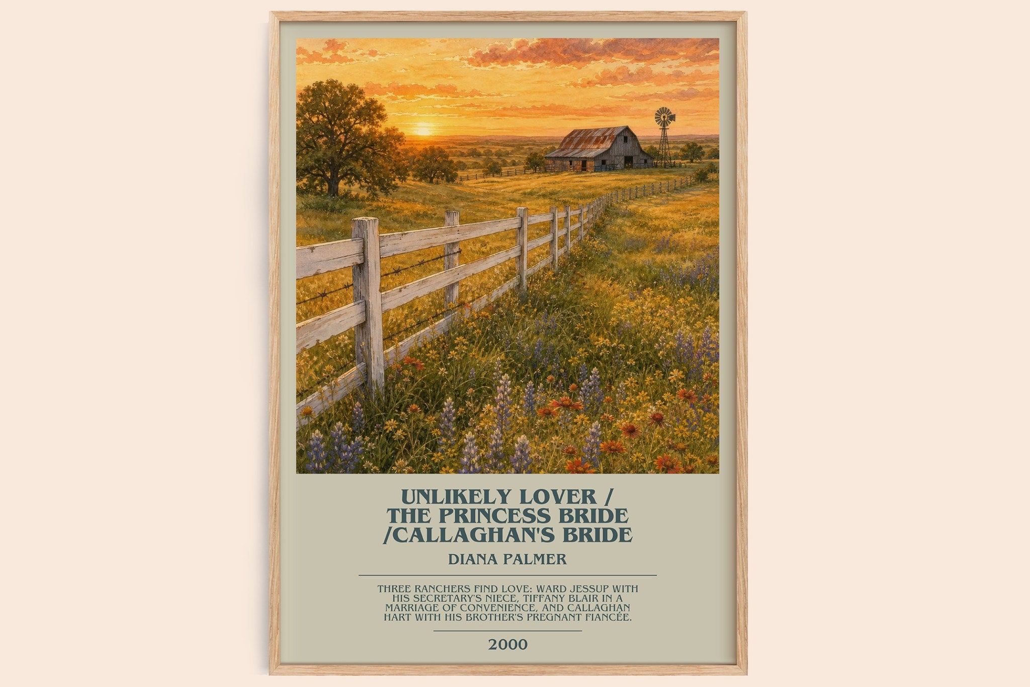 Unlikely Lover / The Princess Bride /Callaghan's Bride Bookish Wall Art by Diana Palmer