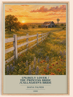 Unlikely Lover / The Princess Bride /Callaghan's Bride book cover book poster by Diana Palmer – framed literary art print
