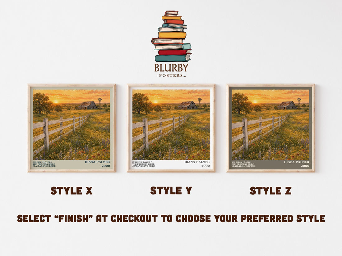 Unlikely Lover / The Princess Bride /Callaghan's Bride literary print in frame leaning in hallway – romance wall art (mockup)