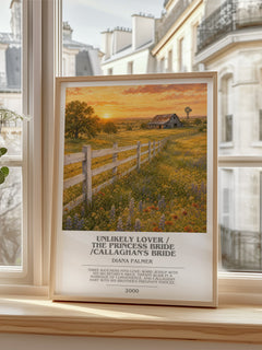 Unlikely Lover / The Princess Bride /Callaghan's Bride bookish poster colour and style options – Diana Palmer book art