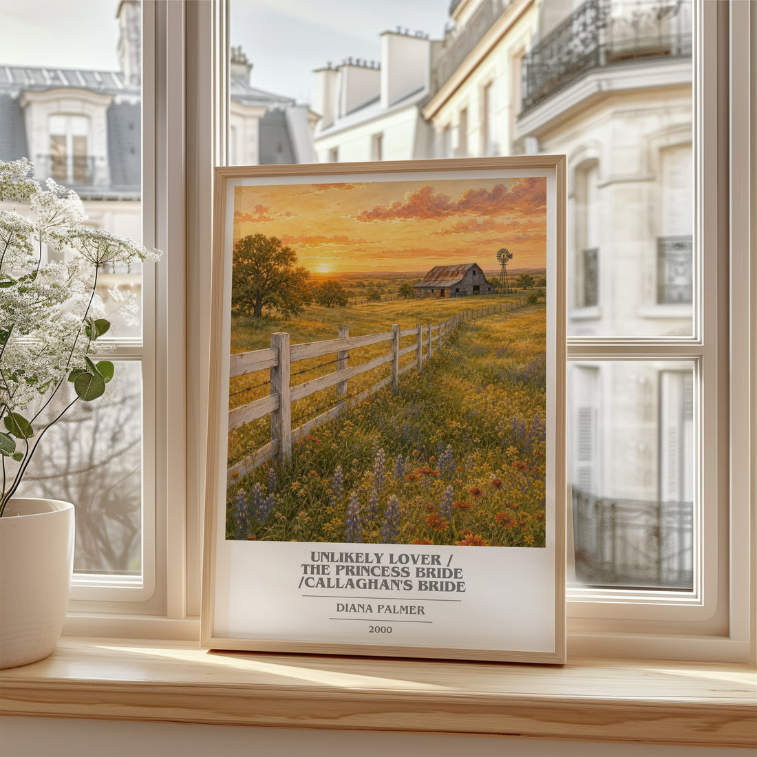 Unlikely Lover / The Princess Bride /Callaghan's Bride book cover poster colour and style options – Diana Palmer book art