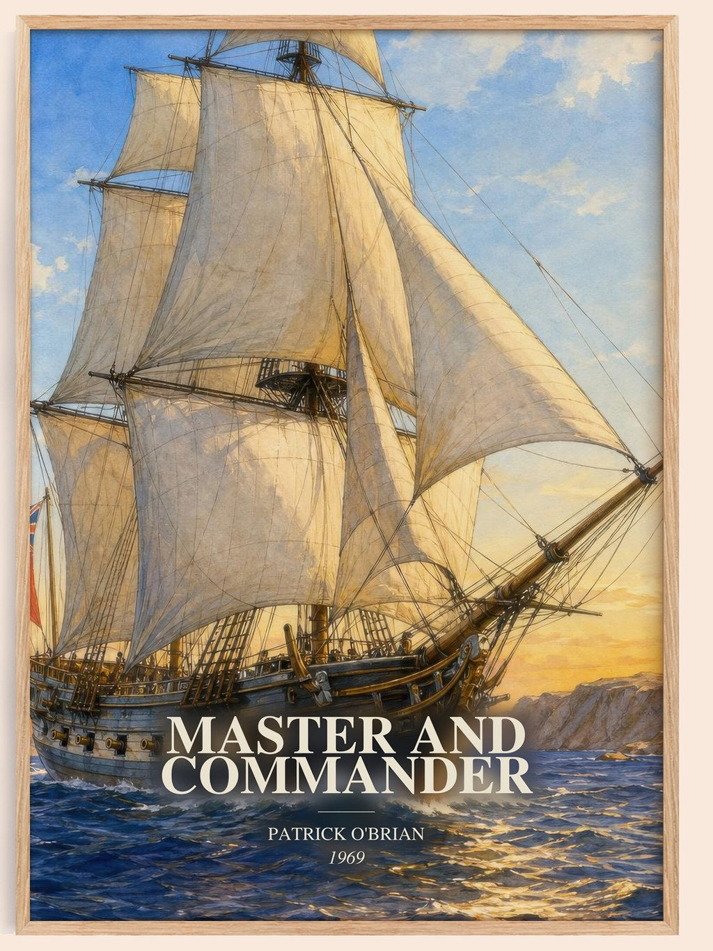 Master and Commander watercolour book poster by Patrick O'Brian – framed literary art print