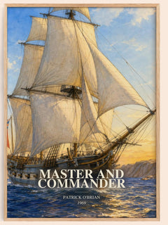 Master and Commander watercolour book poster by Patrick O'Brian – framed literary art print