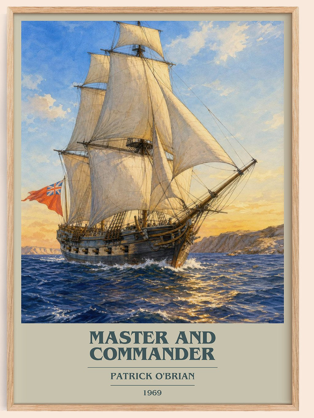 Master and Commander book cover book poster by Patrick O'Brian – framed literary art print