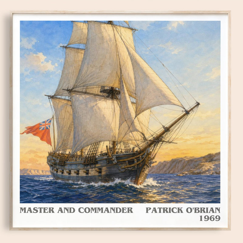 Master and Commander literary book poster by Patrick O'Brian – framed literary art print