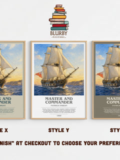Master and Commander bookish print in frame leaning in hallway – historical fiction wall art