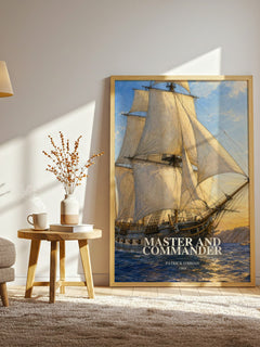 Master and Commander watercolour print in frame leaning in hallway – historical fiction wall art