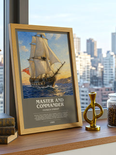 Master and Commander bookish print framed by window – literary home decor