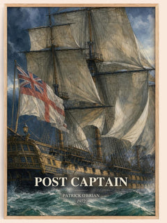 Post Captain watercolour book poster by Patrick O'Brian – framed literary art print