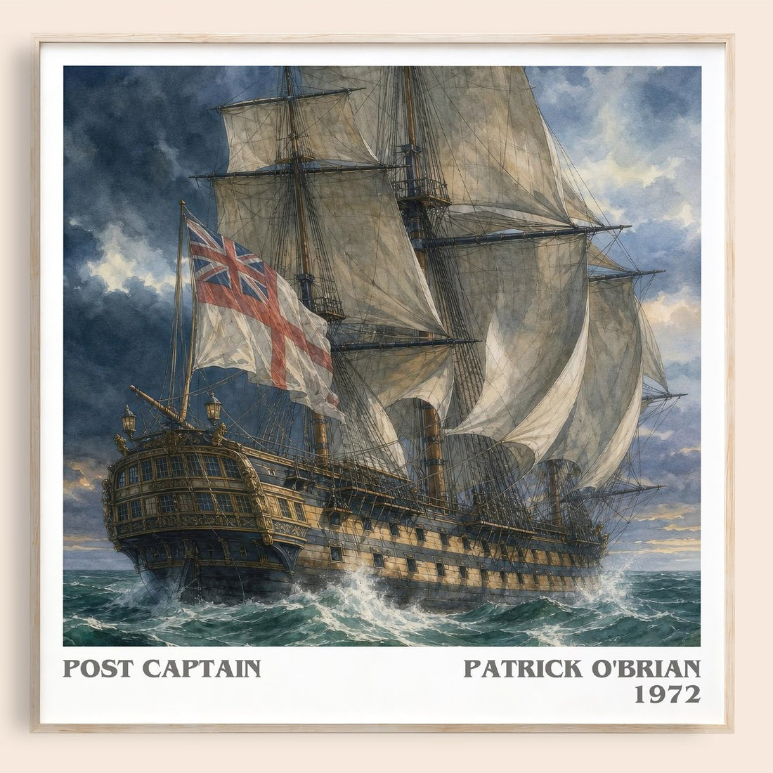 Post Captain literary book poster by Patrick O'Brian – framed literary art print