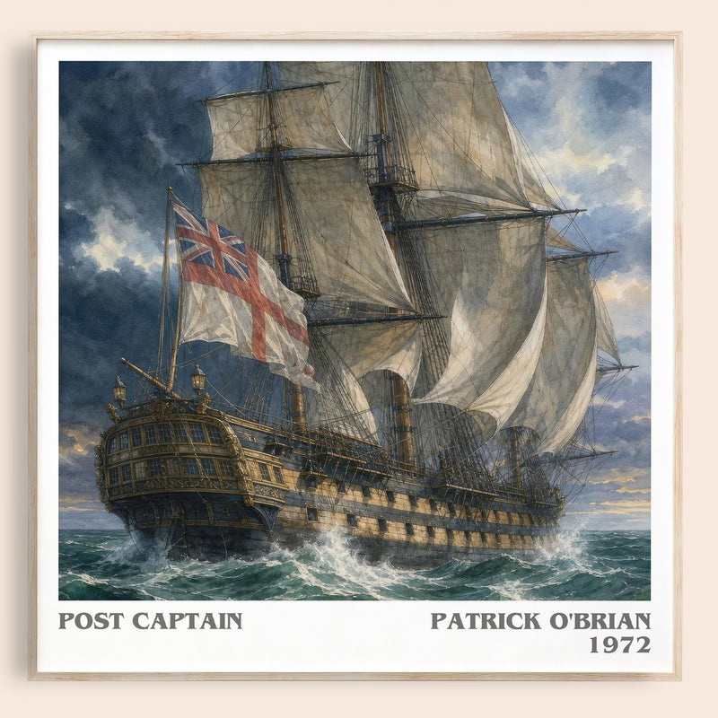 Post Captain literary book poster by Patrick O'Brian – framed literary art print