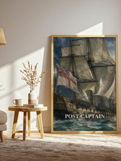 Post Captain watercolour print in frame leaning in hallway – historical fiction wall art