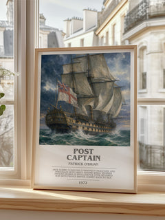 Post Captain bookish poster colour and style options – Patrick O'Brian book art
