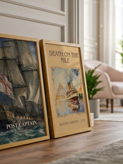 Post Captain watercolour print framed by window – literary home decor