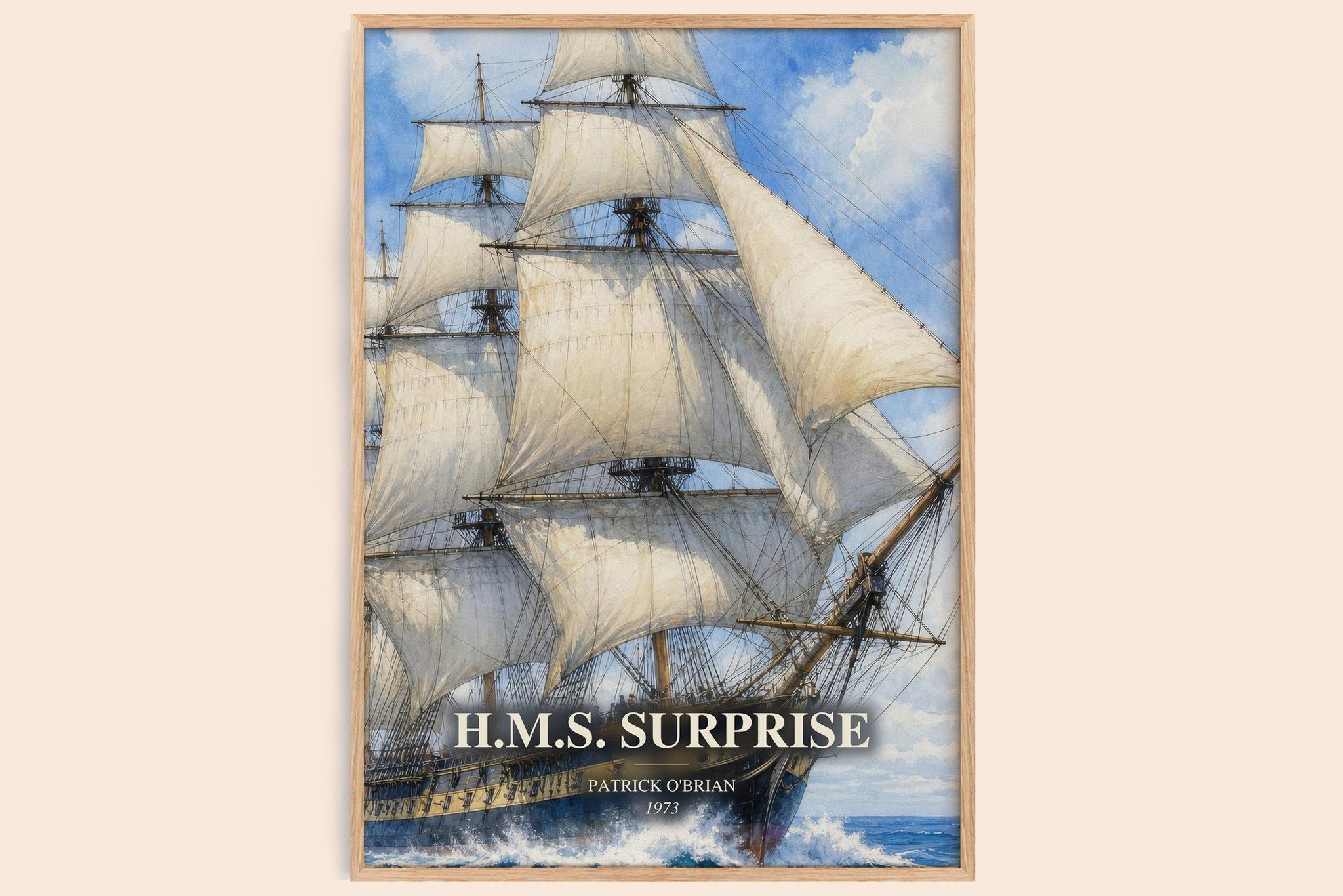 H.M.S. Surprise Book Watercolour Illustration by Patrick O'Brian