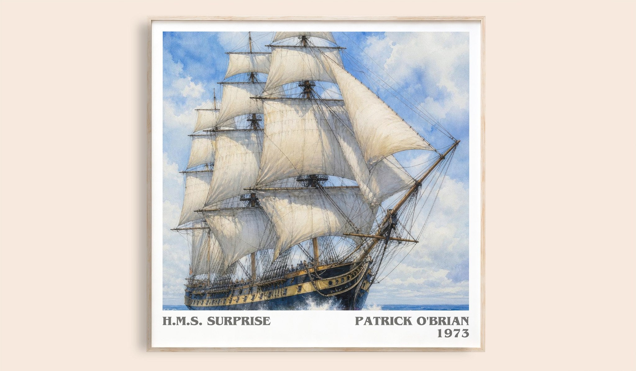 H.M.S. Surprise Literary Art Print by Patrick O'Brian