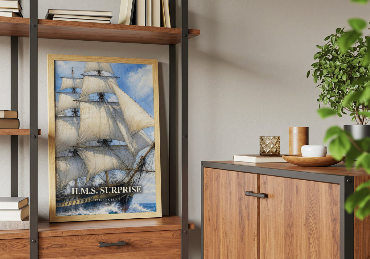 H.M.S. Surprise book watercolour illustration paper finish options – matte satin gloss