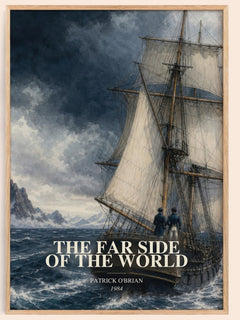 The Far Side of the World watercolour book poster by Patrick O'Brian – framed literary art print