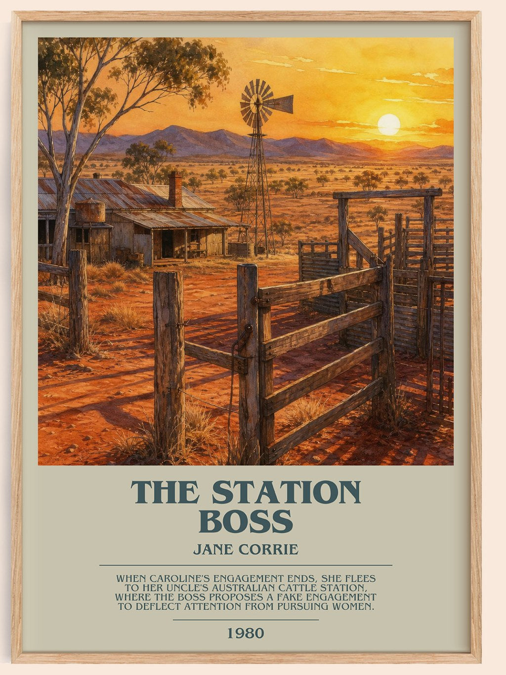 The station boss bookish book poster by Jane Corrie – framed literary art print