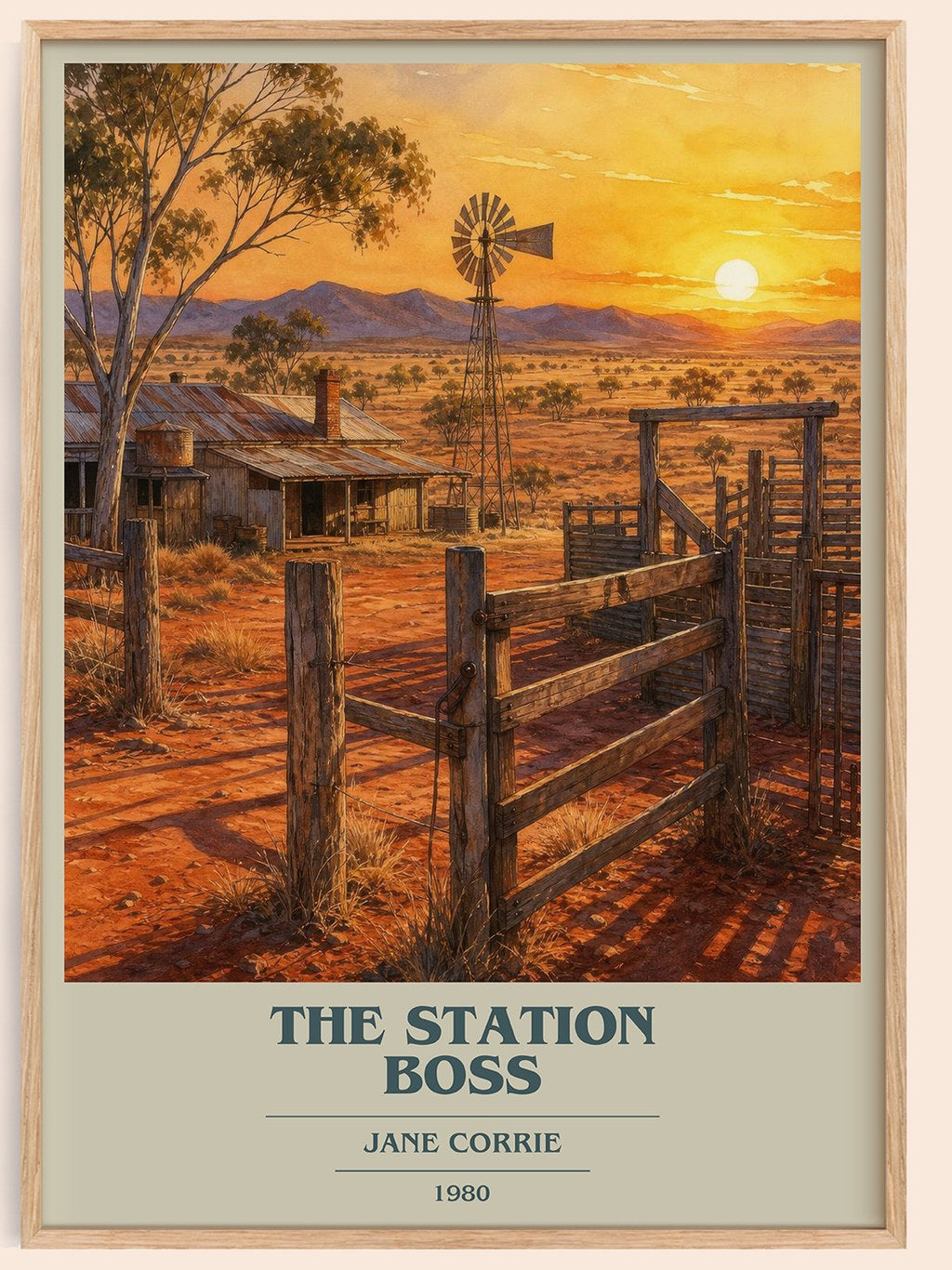 The station boss book cover book poster by Jane Corrie – framed literary art print