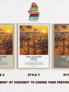 The station boss Bookish Wall Art by Jane Corrie – Style X, Y and Z side by side – choose your finish