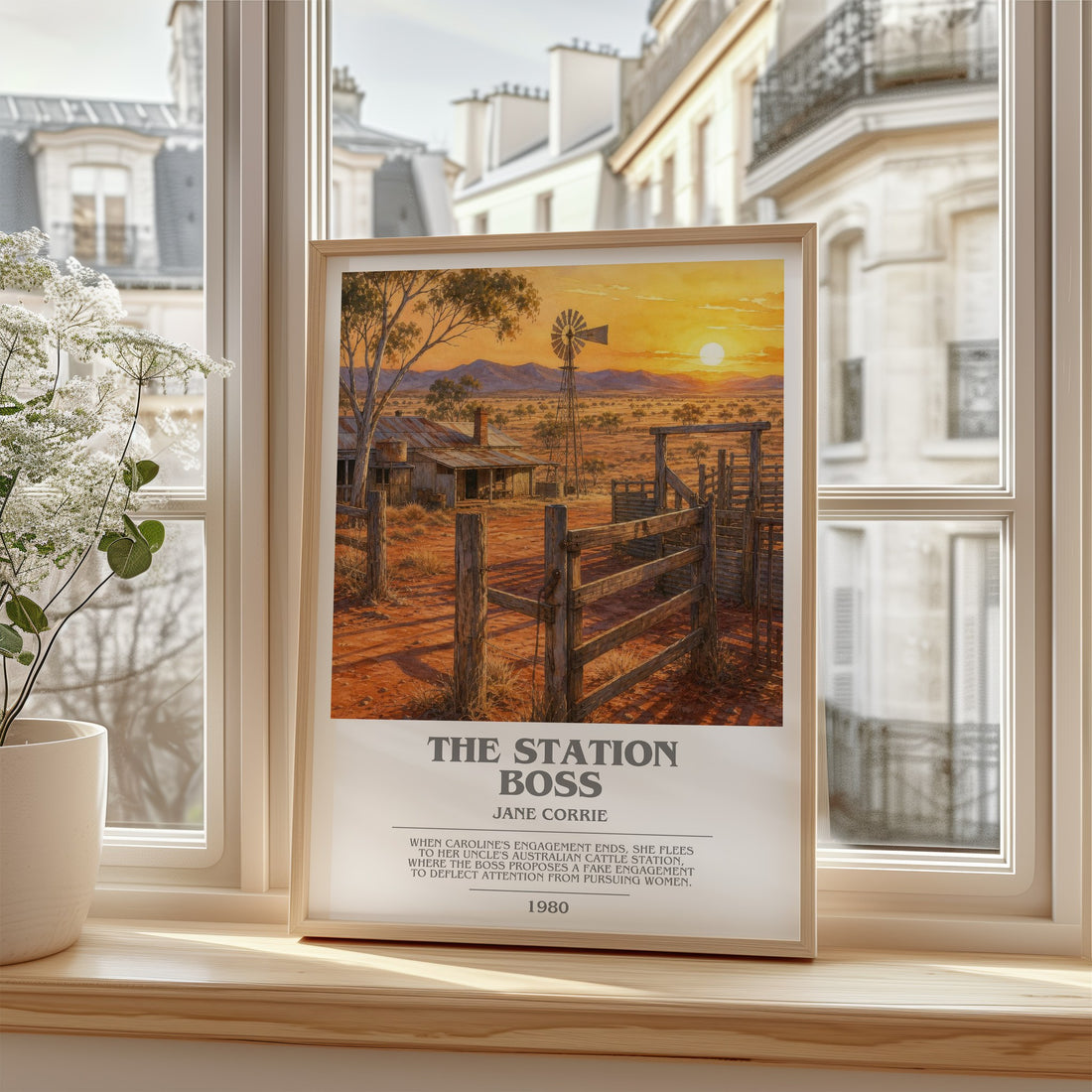 The station boss Bookish Wall Art by Jane Corrie – framed print by a bright window