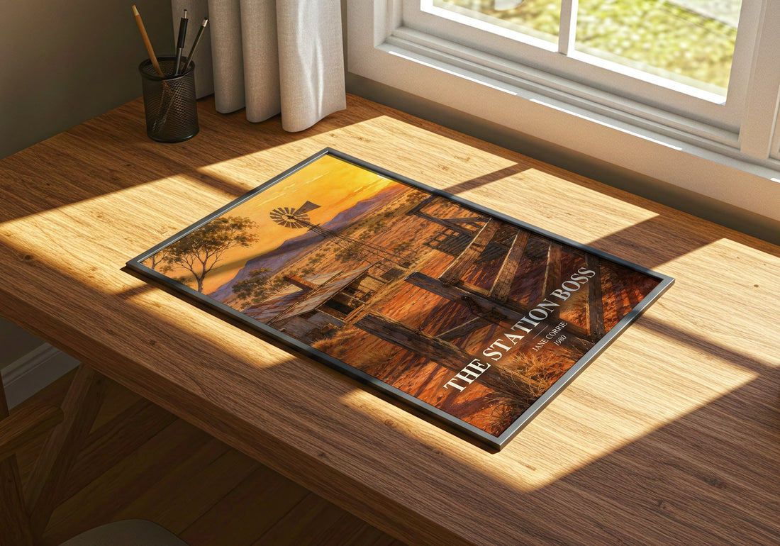 The station boss watercolour book poster framed on wall – romance wall art