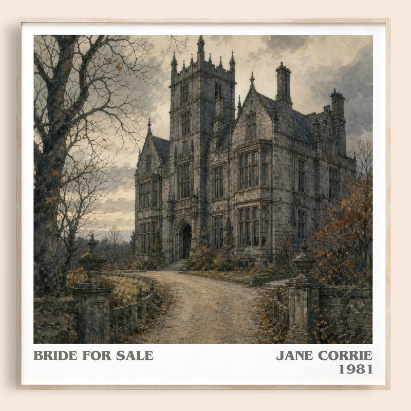 Bride For Sale literary book poster by Jane Corrie – framed literary art print