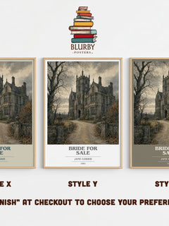 Bride For Sale Book Cover Poster by Jane Corrie – Style X, Y and Z side by side – choose your finish
