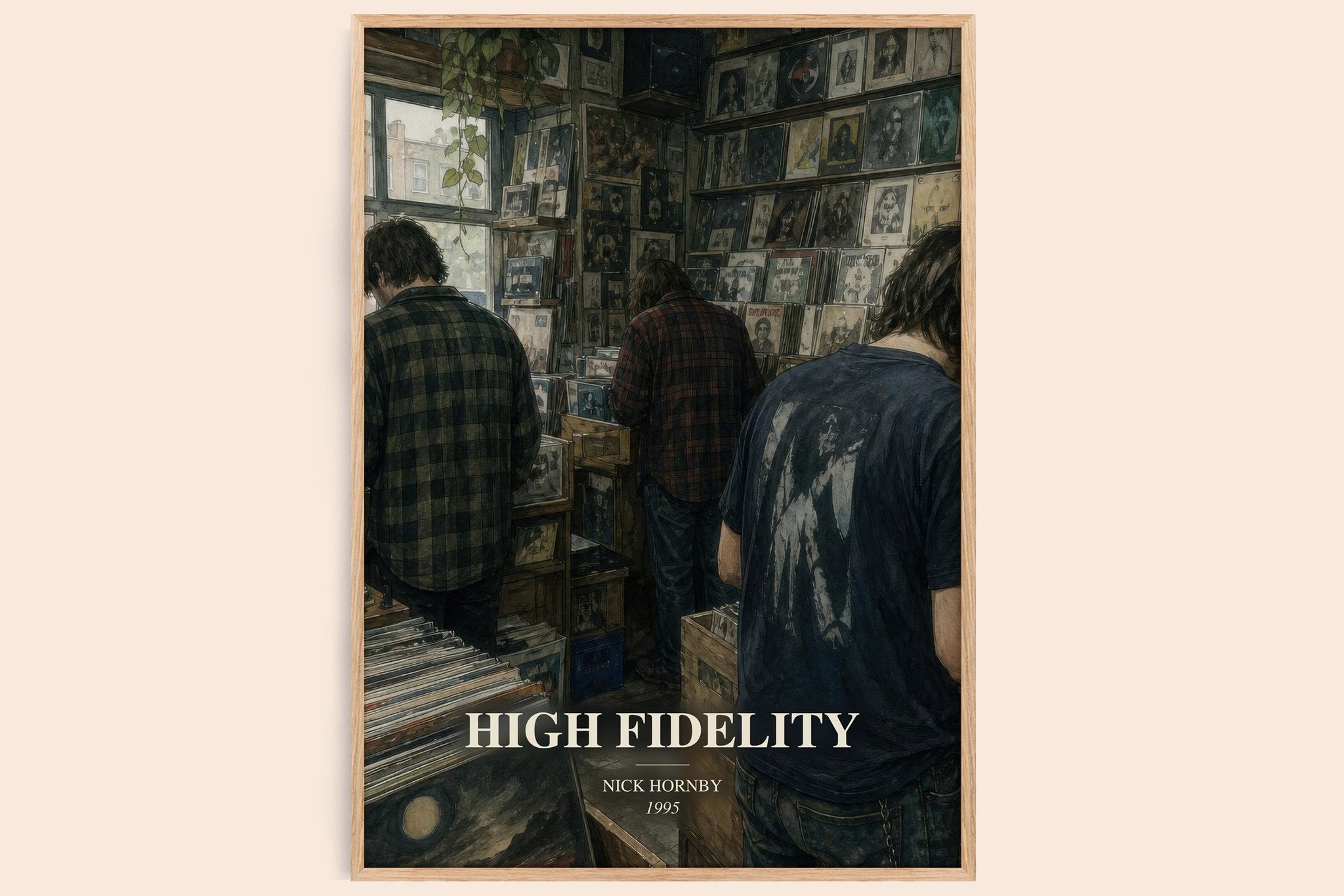 High Fidelity Book Watercolour Illustration by Nick Hornby