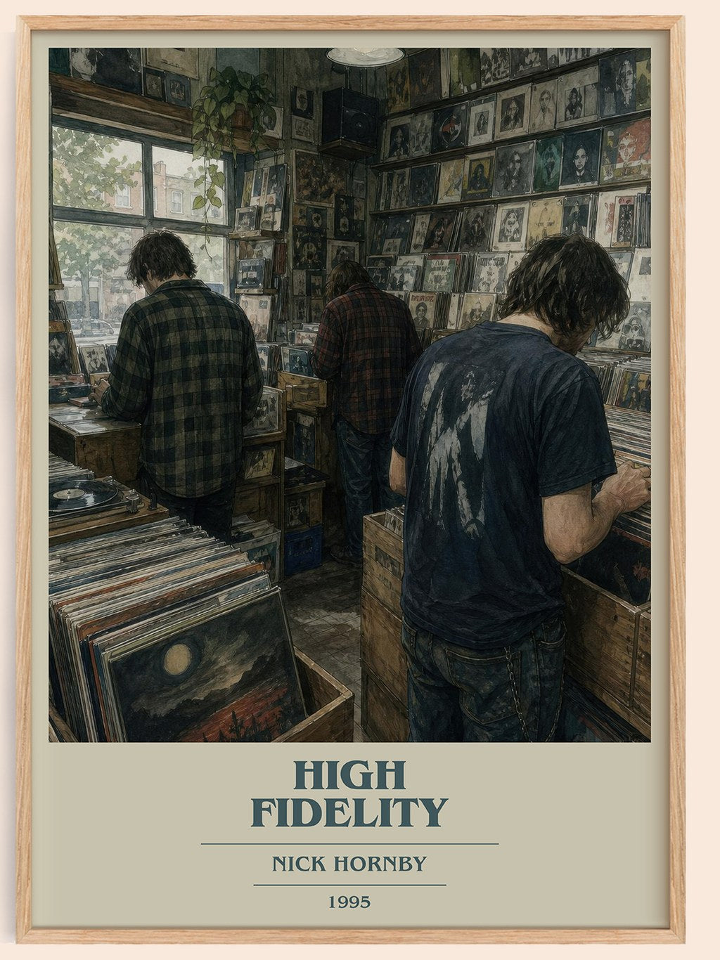 High Fidelity book cover book poster by Nick Hornby – framed literary art print