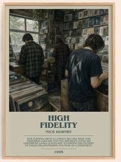 High Fidelity bookish book poster by Nick Hornby – framed literary art print