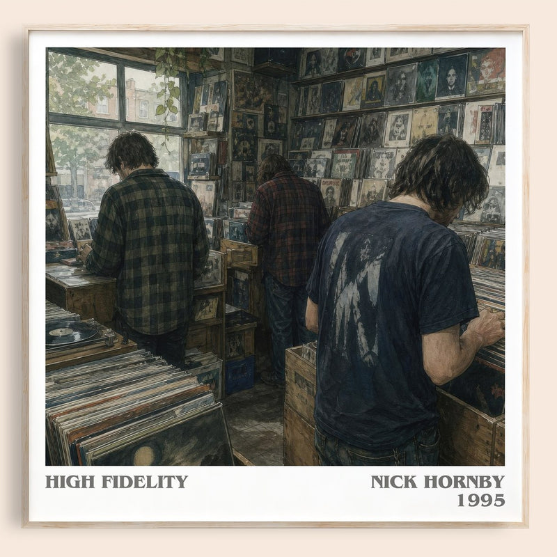 High Fidelity literary book poster by Nick Hornby – framed literary art print