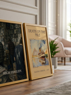 High Fidelity watercolour print framed by window – literary home decor