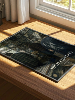 High Fidelity watercolour book poster framed on wall – contemporary fiction wall art
