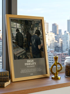 High Fidelity bookish print framed by window – literary home decor