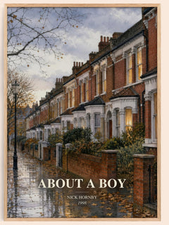 About a Boy watercolour book poster by Nick Hornby – framed literary art print