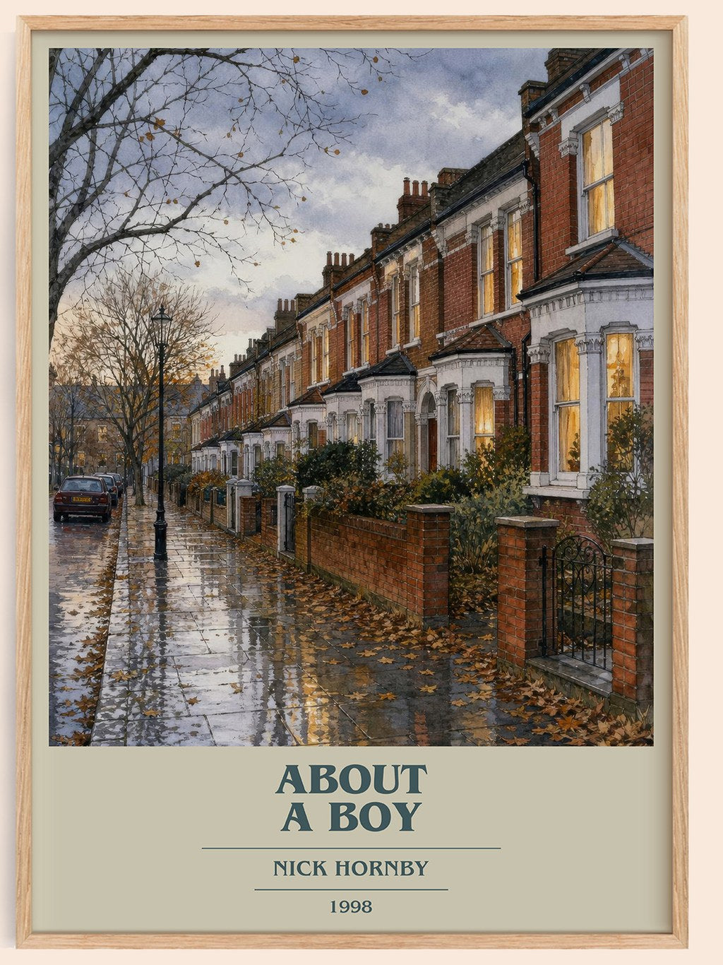 About a Boy book cover book poster by Nick Hornby – framed literary art print