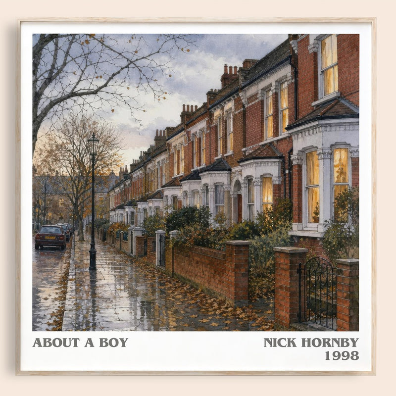 About a Boy literary book poster by Nick Hornby – framed literary art print