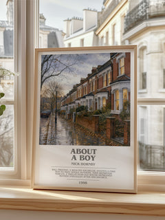 About a Boy bookish poster colour and style options – Nick Hornby book art