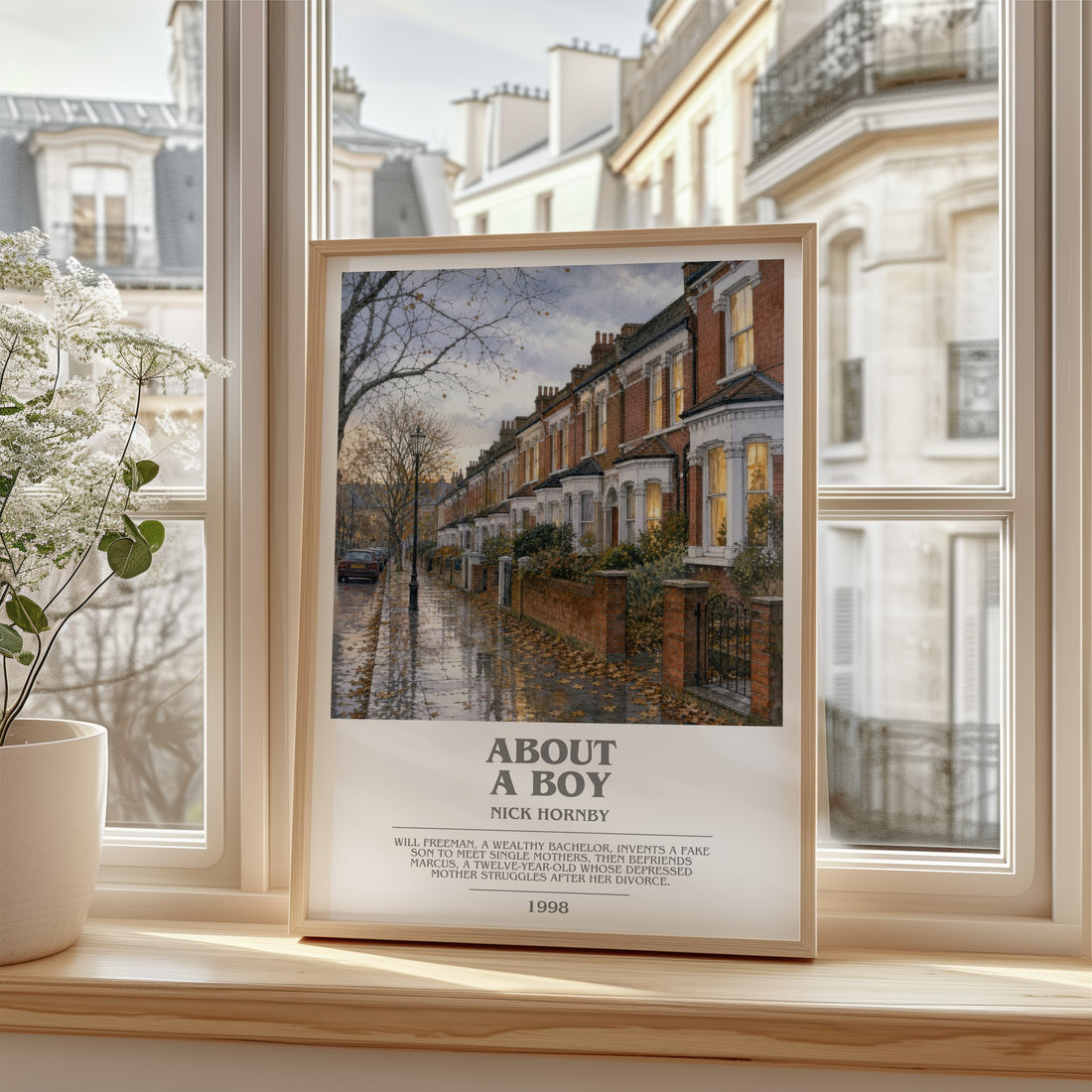 About a Boy bookish poster colour and style options – Nick Hornby book art