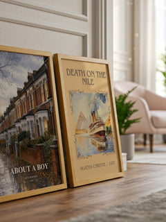 About a Boy watercolour print framed by window – literary home decor
