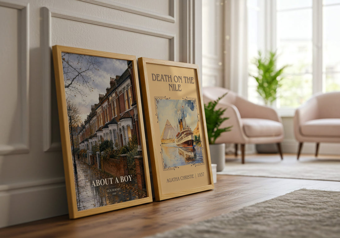 About a Boy watercolour print framed by window – literary home decor