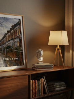 About a Boy watercolour print on bookshelf – Nick Hornby fan gift