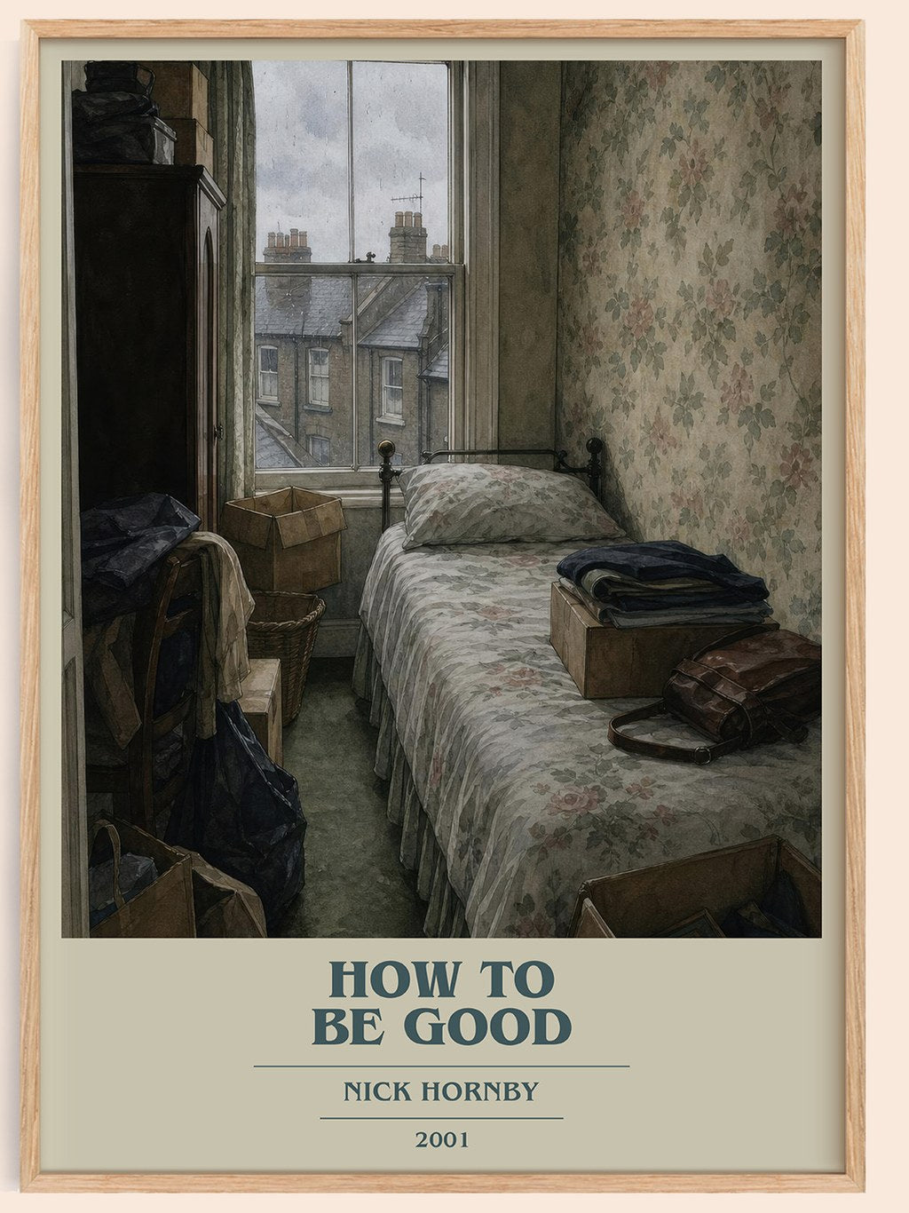 How to Be Good book cover book poster by Nick Hornby – framed literary art print