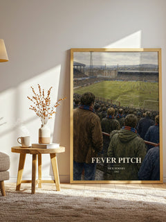 Fever Pitch watercolour print in frame leaning in hallway – memoir wall art